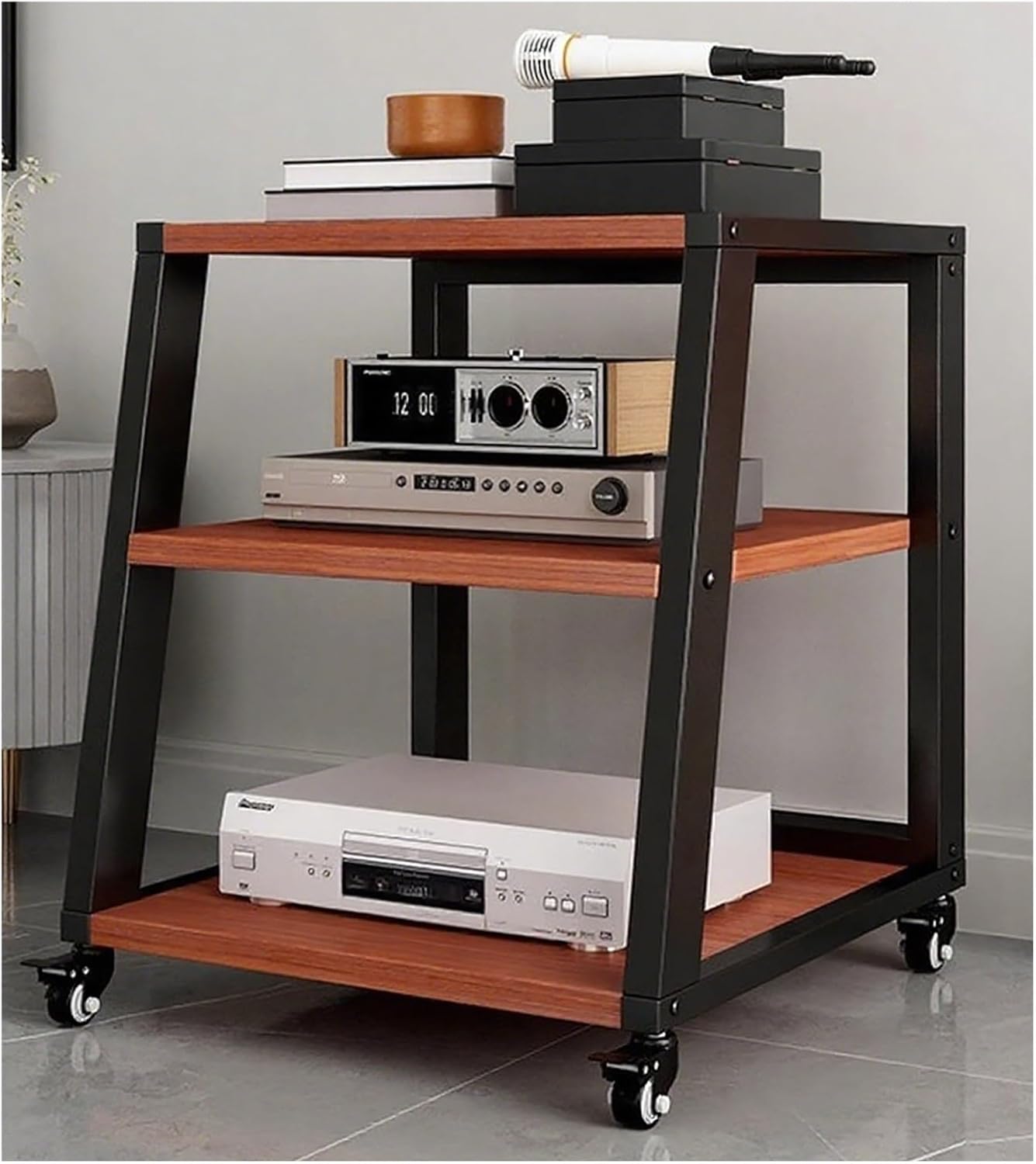 YLLFFLL Home Commercial Audio Component Rack Tower Media Stereo Stand Equipment Shelves 2 3 4 5- Tier