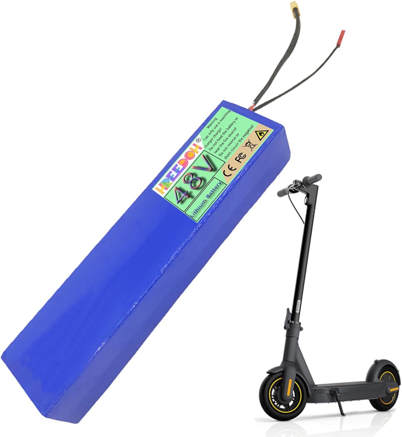 48 Volt Scooter Battery 10AH 12.5AH 15AH Lithium Battery Pack 48V Replacement Battery for 450W 600W 750W Motor Conversion Kit,48v15ah