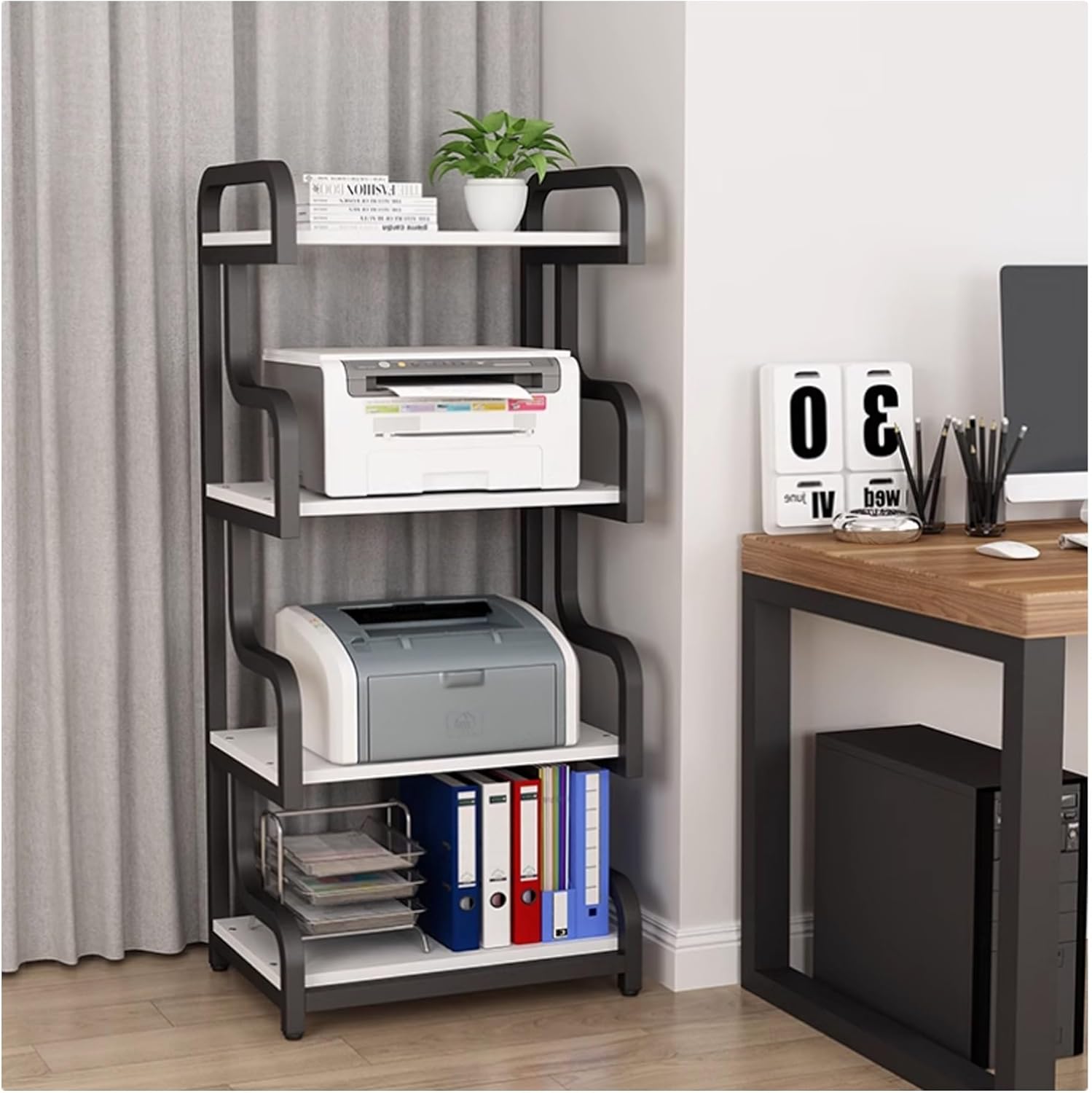 AV Media Storage Cabinet - Corner Audio Tower Shelf for Entertainment Systems