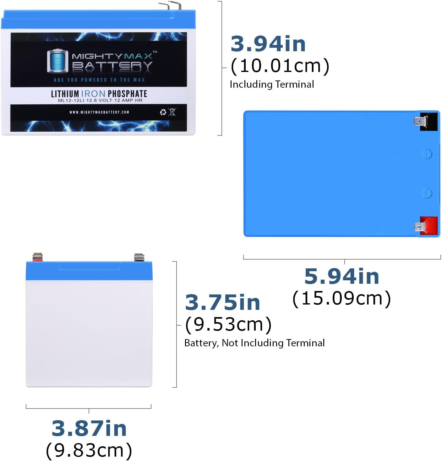 Mighty Max Battery 12V 12Ah Lithium Replacement Battery Compatible with Sup Cycles Scooter Super Turbo 800-Elite - 3 Pack