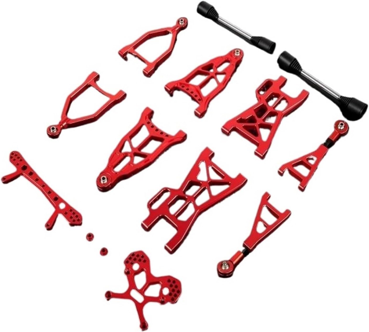Extended CNC Aluminum Front & Rear Suspension Kit Arm Set Compatible For HPI Baja 5b, 5t, 5SC, Rovan Bajas And Km Bajas Rc Car Parts(ORANGER)