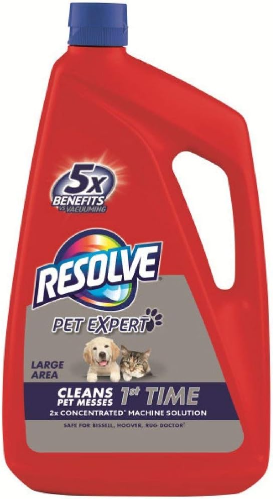 Resolve Pet Carpet Steam Cleaner Solution, 288 fl oz (6 Bottles x 48 oz), 2X Concentrate (Pack of 5)