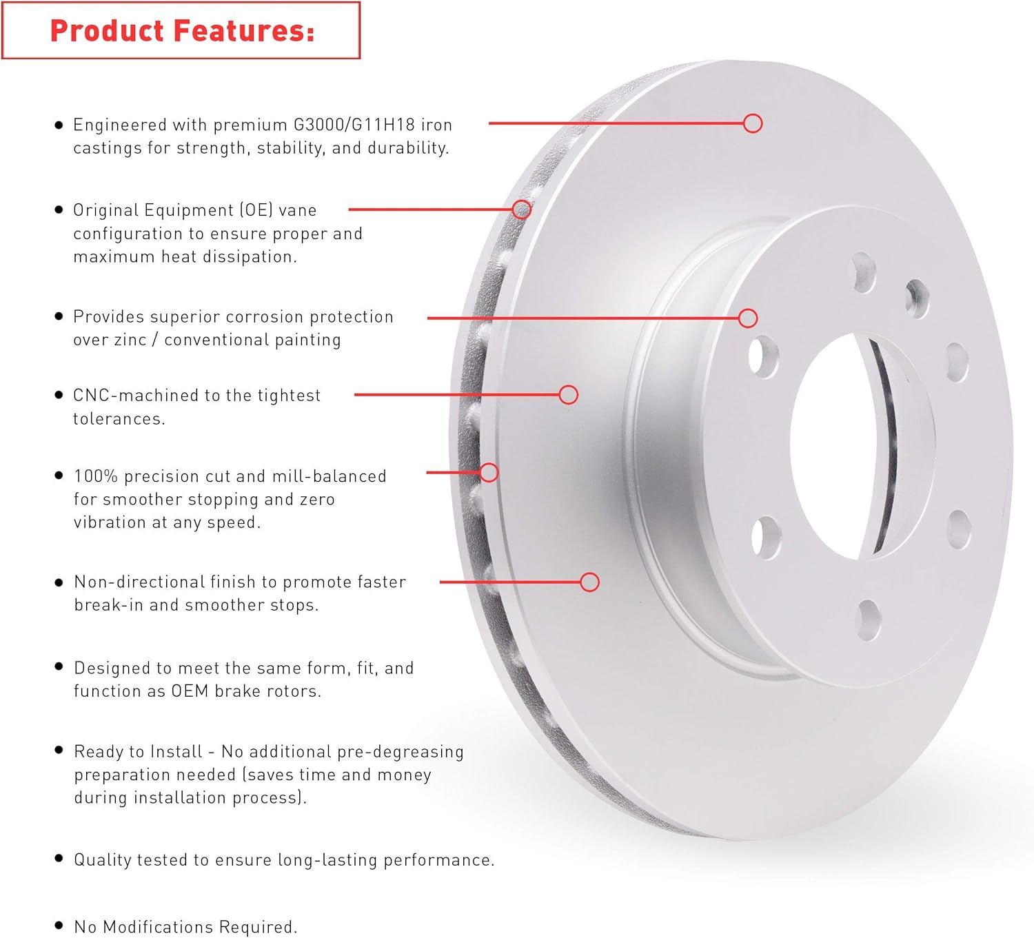 Full Kit - Dynamic Friction Company Carbon Alloy Brake Rotors+5000 Advanced Brake Pads+Hardware 9514-75025