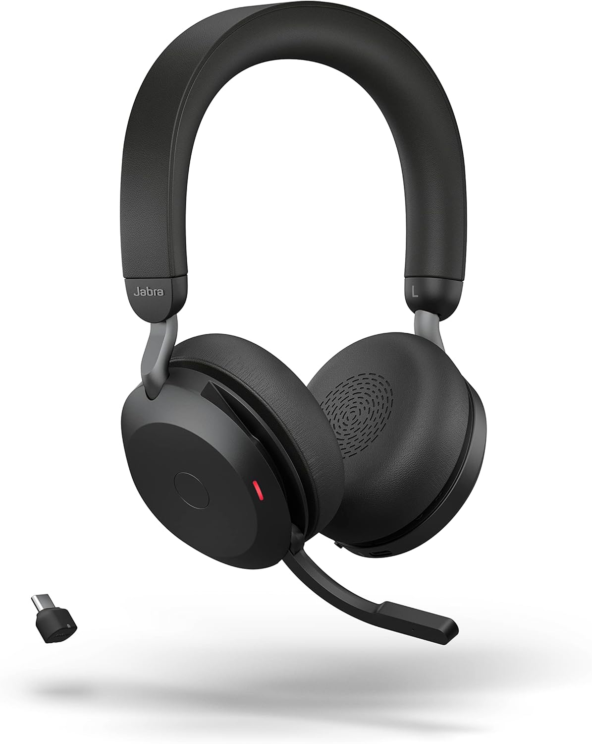 Jabra Evolve2 75 PC Wireless Headset with 8-Microphone Technology - Dual Foam Stereo Headphones with Adjustable Advanced Active Noise Cancelling, USB-C Bluetooth Adapter and UC Compatibility - Black