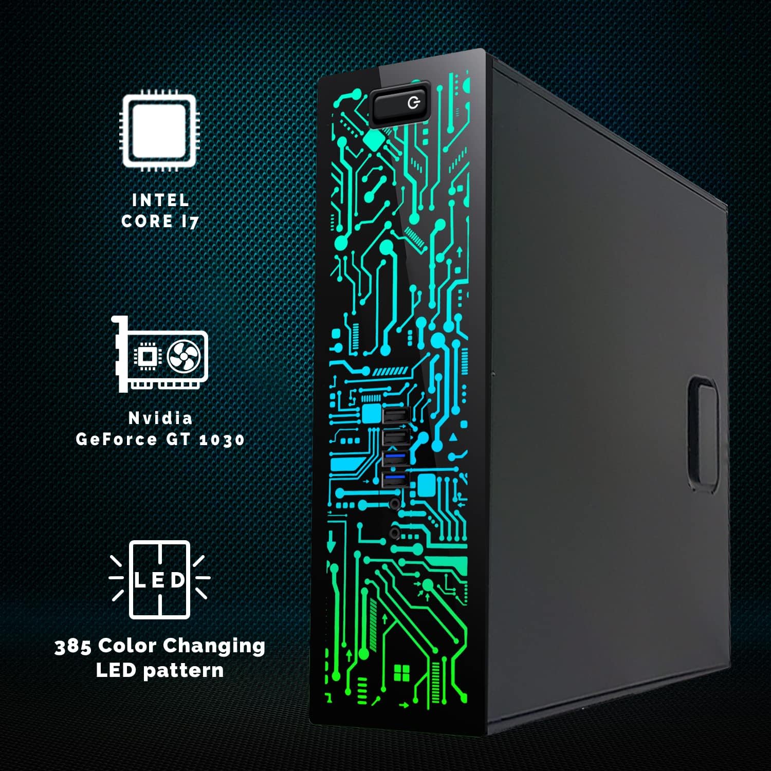 TechMagnet Gaming Desktop PC, Intel Core i7-4770 Zeus, GT 1030 Graphics, 16GB RAM, 1TB SSD | 2TB HDD, RGB Keyboard Mouse, RGB Headphone, Webcam, New Dual MTG 27 inch Monitor Windows 11 (Renewed)