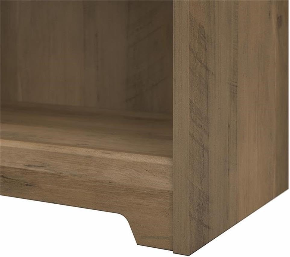 Home Square 2 Piece Engineered Wood Tall Bookcase Set in Reclaimed Pine