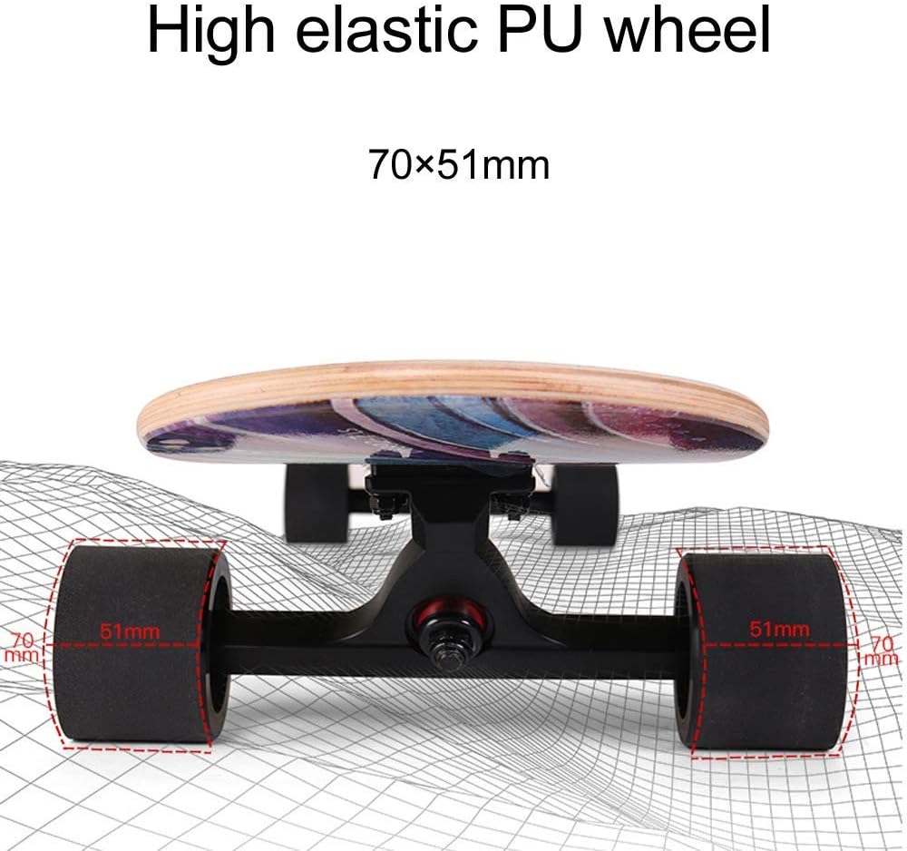 Longboard Complete Board 107×22.5 cm Dancing Cruiser Double Kick Skateboard with T-Tool 7 Layers of Maple High-Speed ABEC-7 Bearings 70×50mm PU Wheel for Youths Adults Kids Beginners (A)