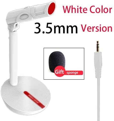 Karaoke Microphone Vocal Record Singing Studio PC USB 3.5mm for Computer Vol Adjust Switch Rotatable Flexible Professional Mic (Color : White, Size : Style one) (White Style one)