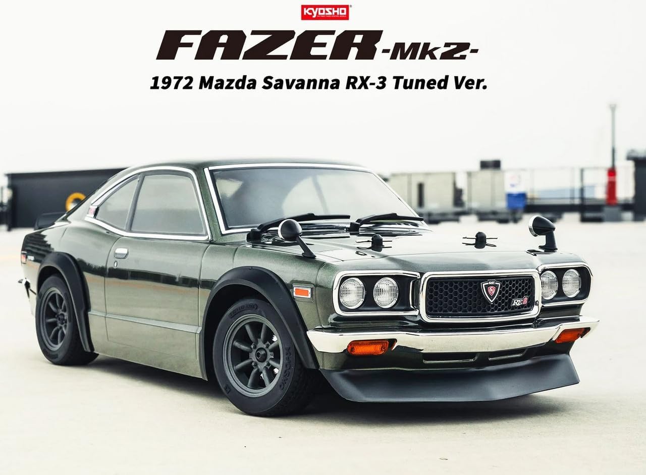 Kyosho America 34428T1 Fazer 1972 Mazda Savanna Rx-3 Mk2 Rally 4WD Green