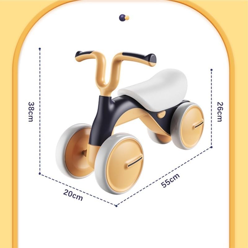 Wiggle Scooter Baby Balance Bike No Pedal 4-Wheel First Bike with Stylish Handle Sturdy & Safe Design for Kids(Grey)