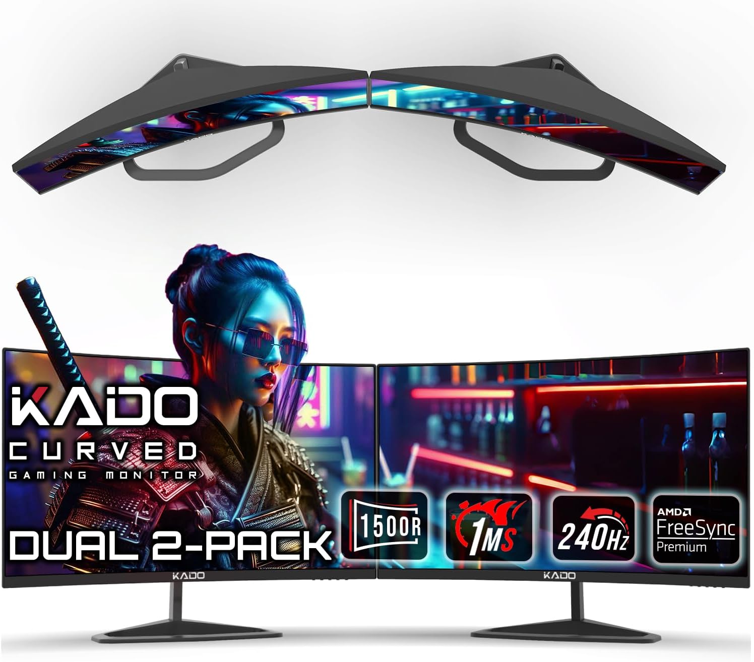 Kado Dual Gaming Monitor Setup - 2-Pack 24.5