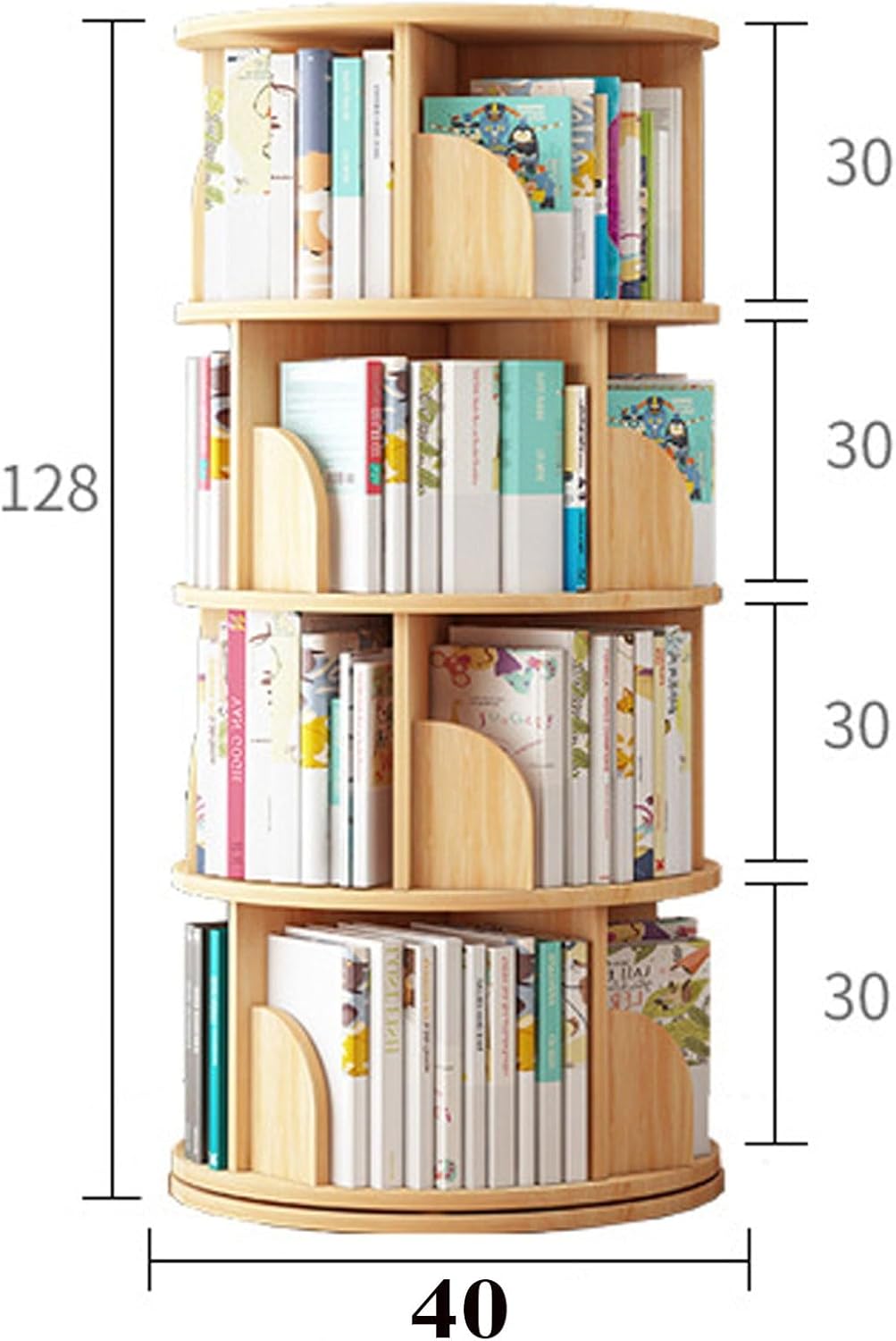 ZLGONRL Spinning Book Shelf Rotating Bookshelf Kids 4 Tier, Tall Narrow Bookcase Modern Special Bookshelf Tower Display Shelf (Green)