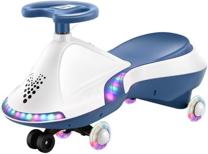 Wiggle Scooter LED-Wheels Swing Car Ride On Toys No Gears Or Pedals Best Outdoor Ride-on Toy for Boys Girls(Blue)