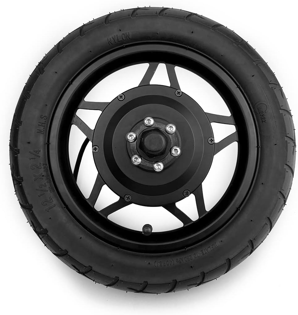 12 Inch Hub Motor Bike With Thumb Throttle And Pedal Assist Sensor For scooter Bicycle Front Wheel WIth tire (36V 250W Black)