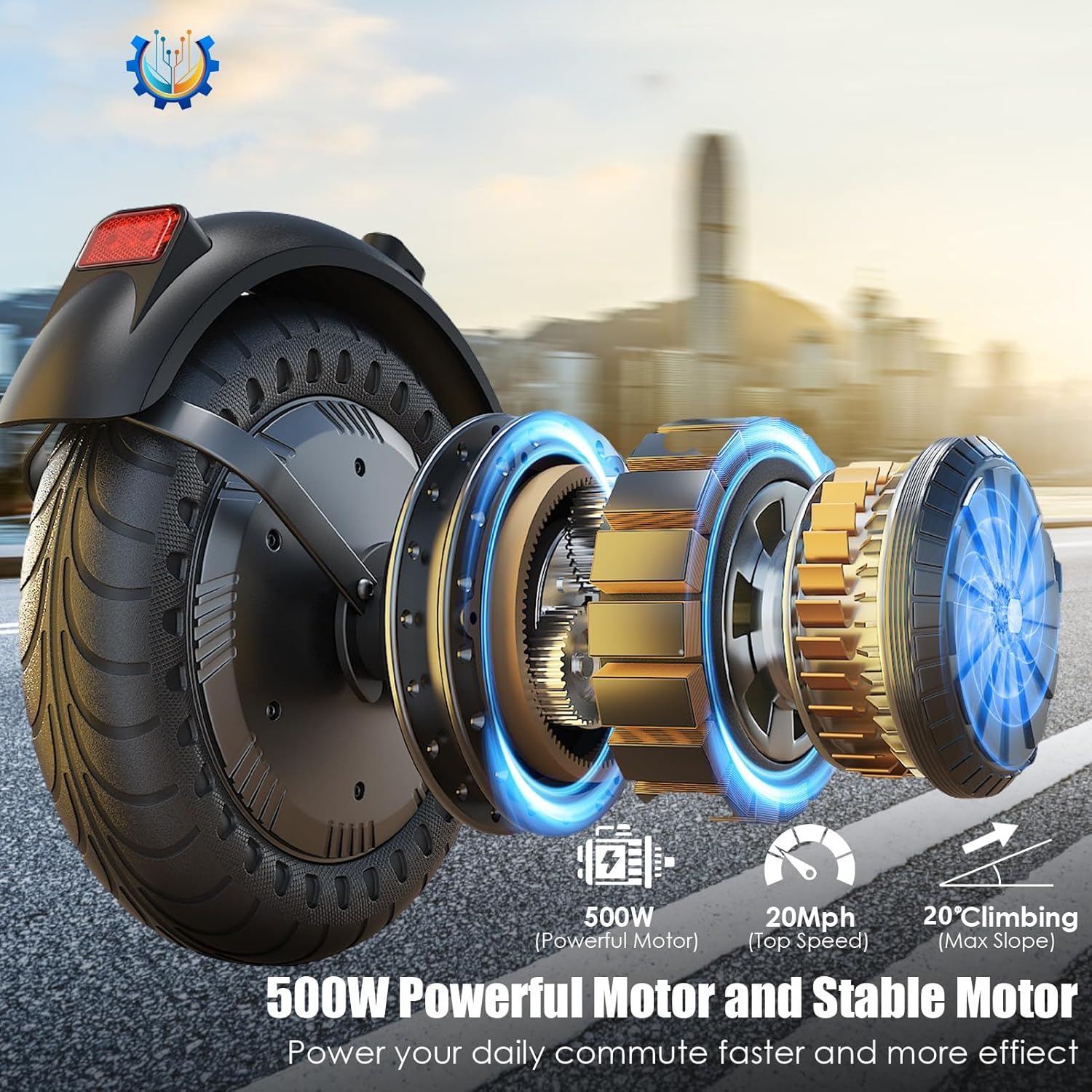 Caroma Electric Scooter with Seat Option,500/350W Motor Up to 25/20 Miles Range & 25/20 MPH Speed,9