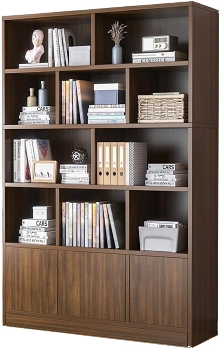 KIRANDY Solid Wood Bookshelf Rack, Simple Modern Grid Cabinet Bookcase Display Rack for Living Room Office (Color : Field Oak Color 100x24x180cm)