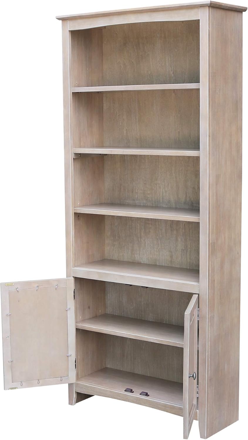 International Concepts Shaker Bookcase-72 H Bookcase, Washed Gray Taupe