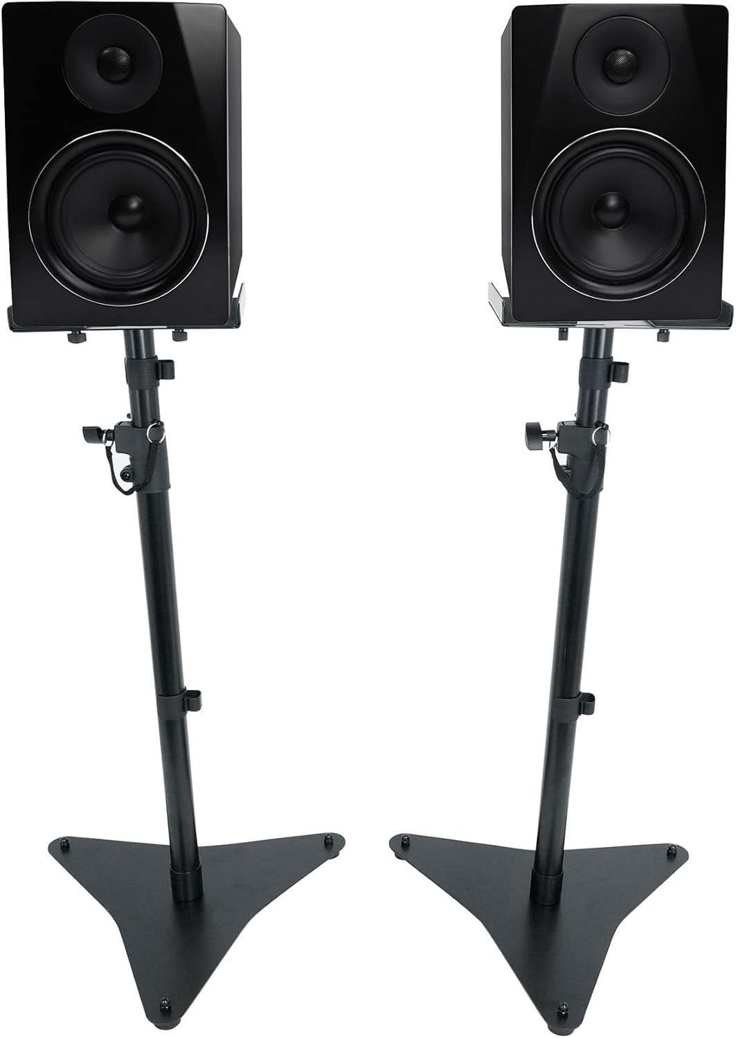 Rockville APM6B Bundle: 6.5 in 2-Way 350-Watt Active Powered USB Studio Monitor Speakers Pair, RVSM5 Adjustable Height Studio Monitor Bookshelf Speaker Stands Pair, 2-Items