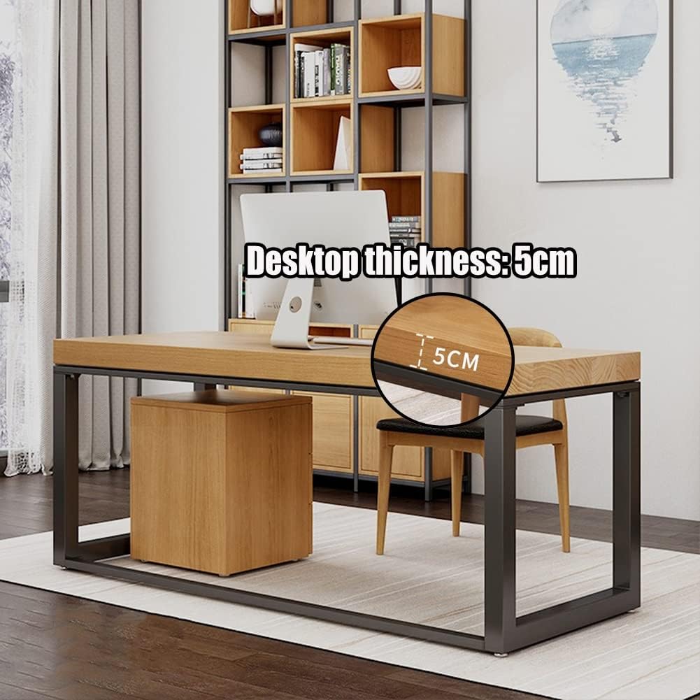 Computer Desk Modern Minimalist Writing Desk Office Desk Computer Desk with Storage Cabinet, Home Office Workstation Gaming Table, Sturdy Easy to Assemble (OneColor Length 180cm)