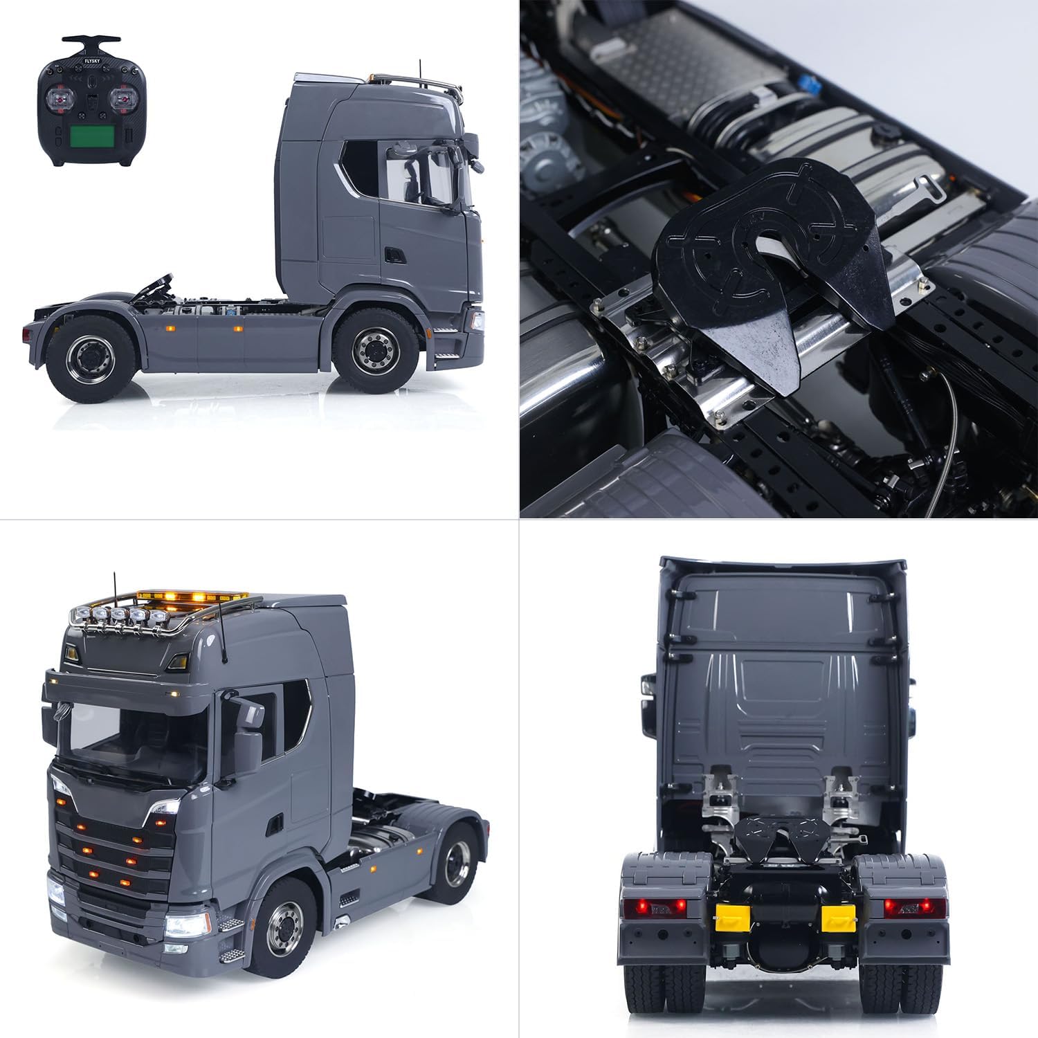 TOUCAN RC HOBBY 4x4 1/14 Radio Control Tractor Truck Metal Chassis Fifth Wheel 3Speed Transmission with Transfer Case 4x2 RC Lorry Vehicle