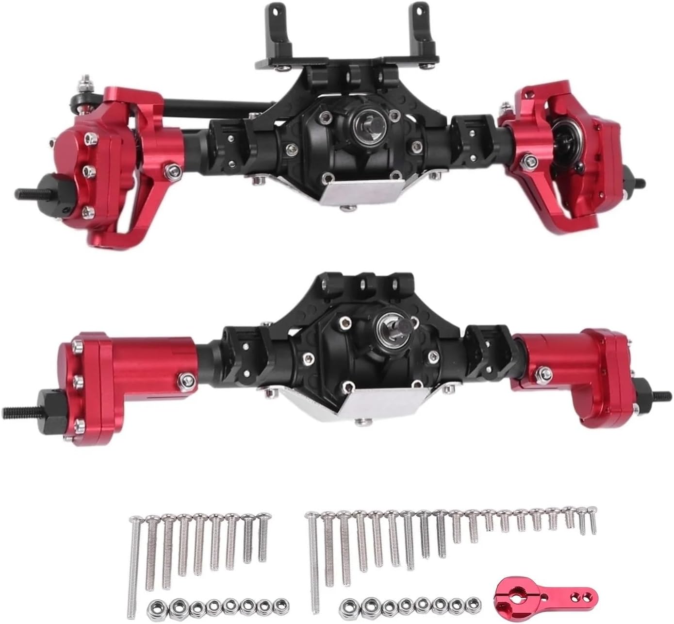 RC Vehicle Axles Compatible with Axial for SCX10 II 90046 for RC4WD D90 86100 for Redcat GEN8 Metal CNC Front and Rear Portal Axle for 1/10 RC Crawler Car(Color2)