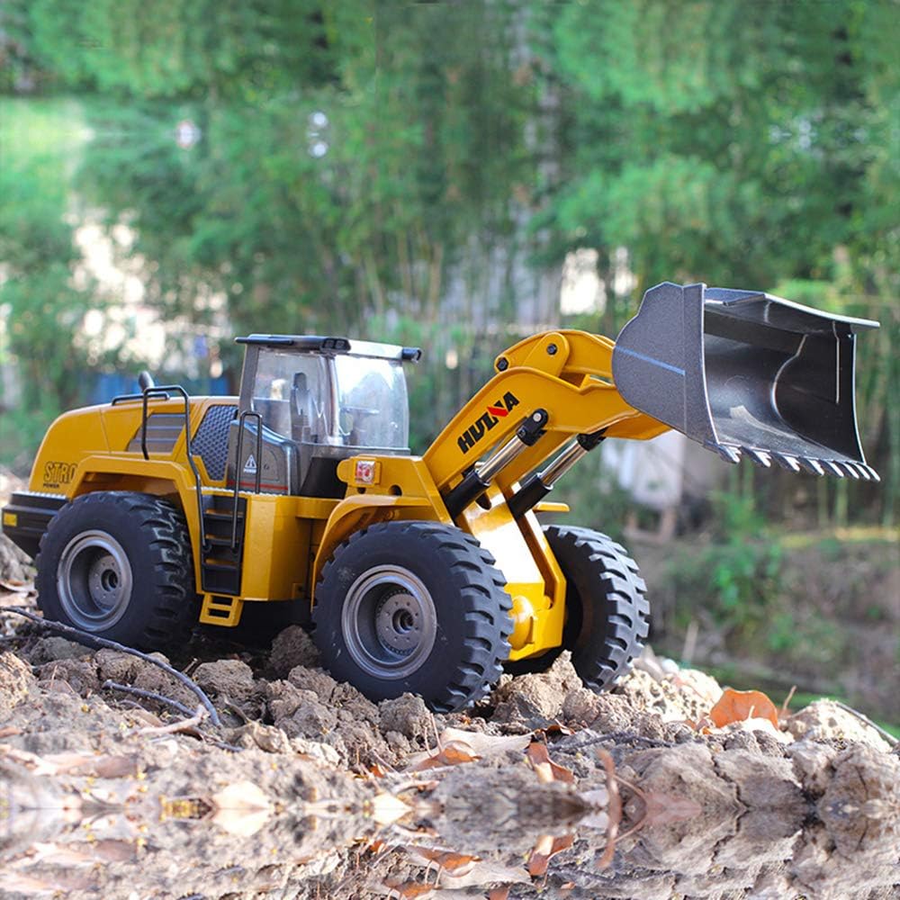 Ailejia 1/14 RC Wheel Loader 10 Channel Remote Control Front Loader Construction Tractor 2.4GHz Metal Bulldozer Toy