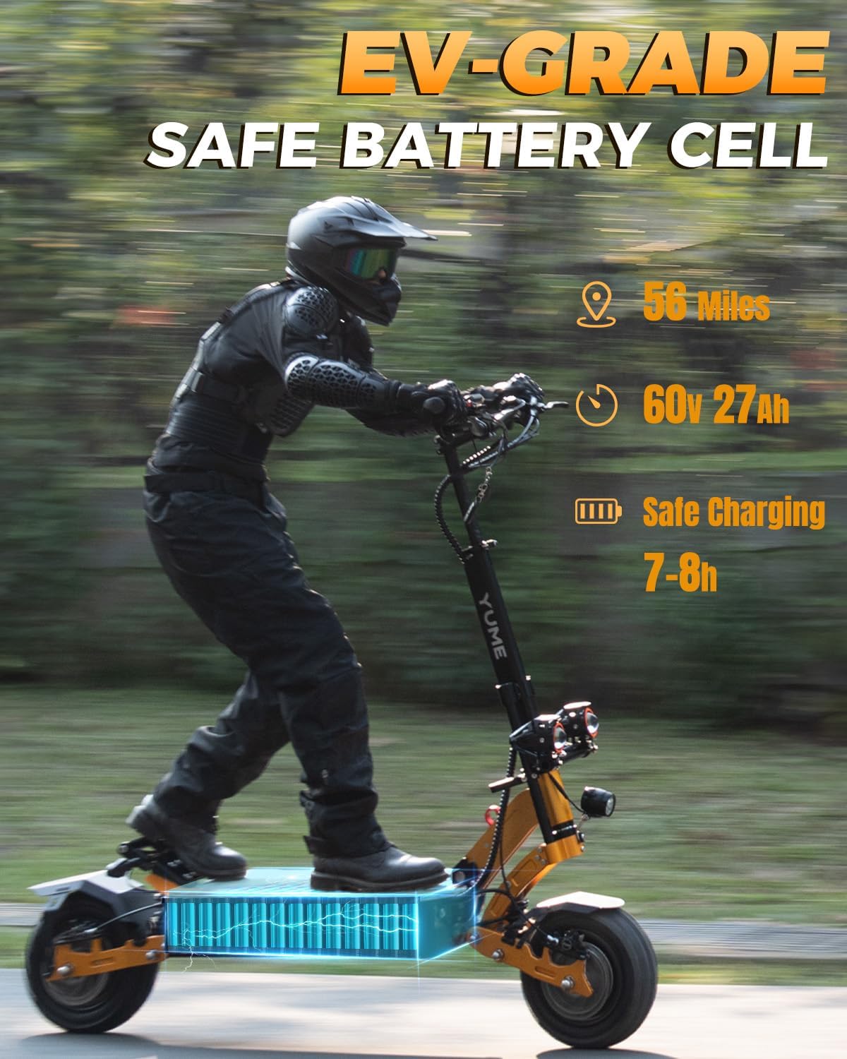 M YUME SCOOTER X11+ 6000W / Hawk 4000W Motor Scooter, 50/43 MPH 56/43 Miles 60V 27AH Electric Scooter for Adults, 11