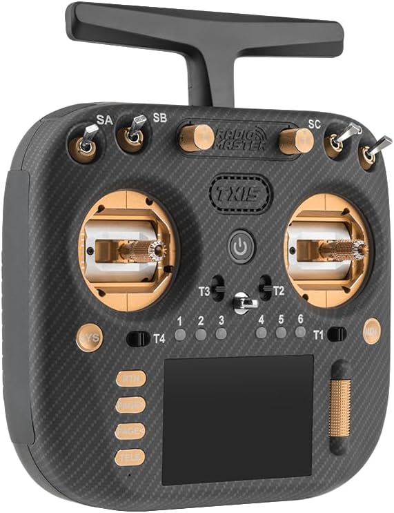 RadioMaster TX15 Max V5.0 ELRS 16CH 2.4G Hall Gimbals ExpressLRS Support OPENTX and EDGETX Remote Control Transmitter for RC Drone Mode 2 (TX15 Max Gold 6200mah)