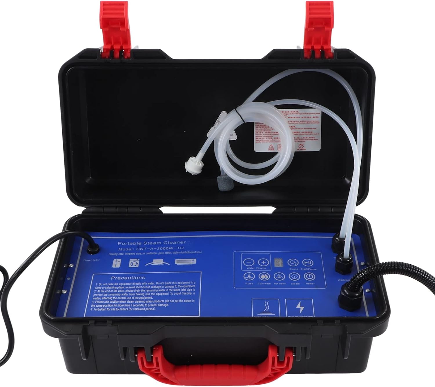 High Pressure Steam Cleaner Long Working Hour 4ft Driveway House 300-350KPa Furniture Steam Cleaning Machine (1700W US Plug 110V)