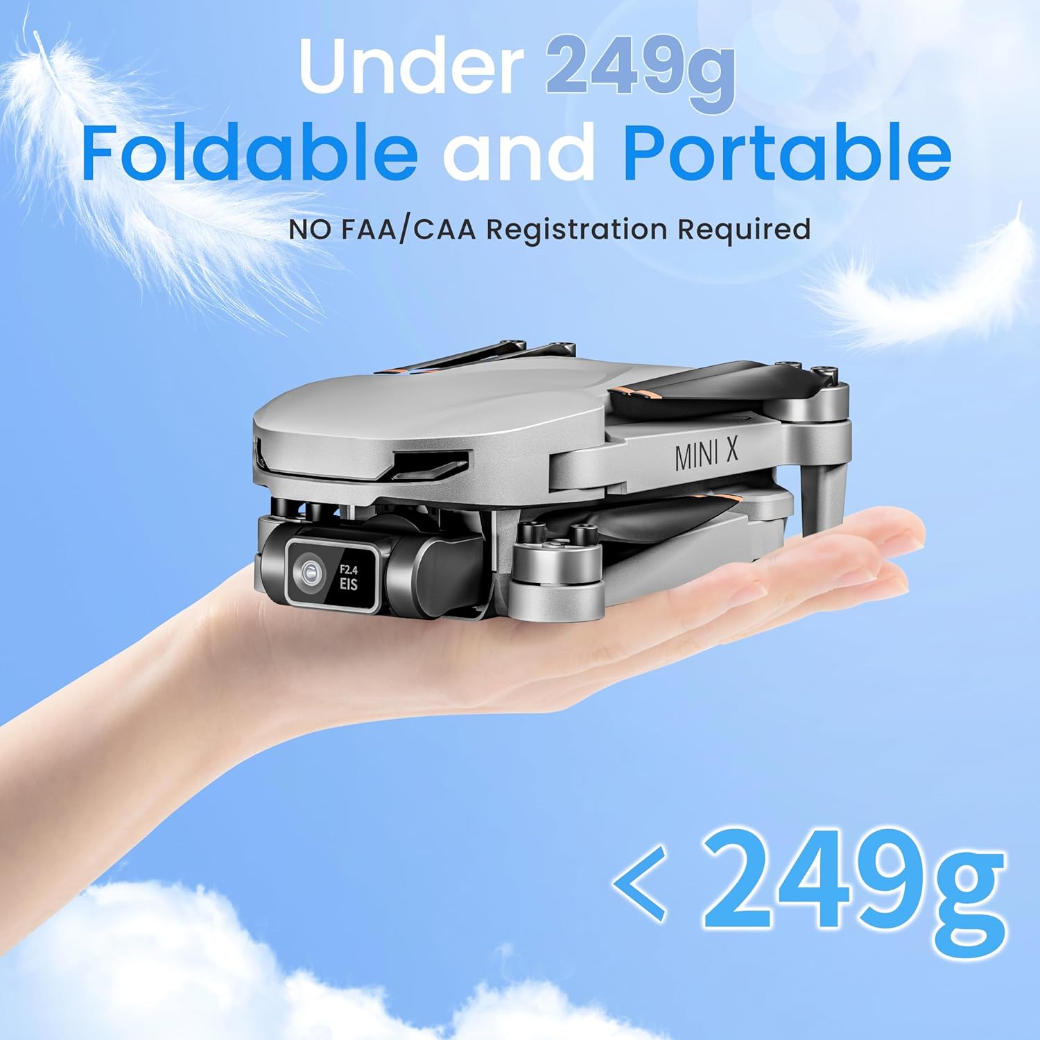 GPS Drone with Camera for Adults Beginner 4K EIS Camera Drones 2-Axis Gimbal Stabilization Under 249g follow me,Auto Return RC Quadcopter Mini Drone,2 Battery for 45-Min Max Flight Time