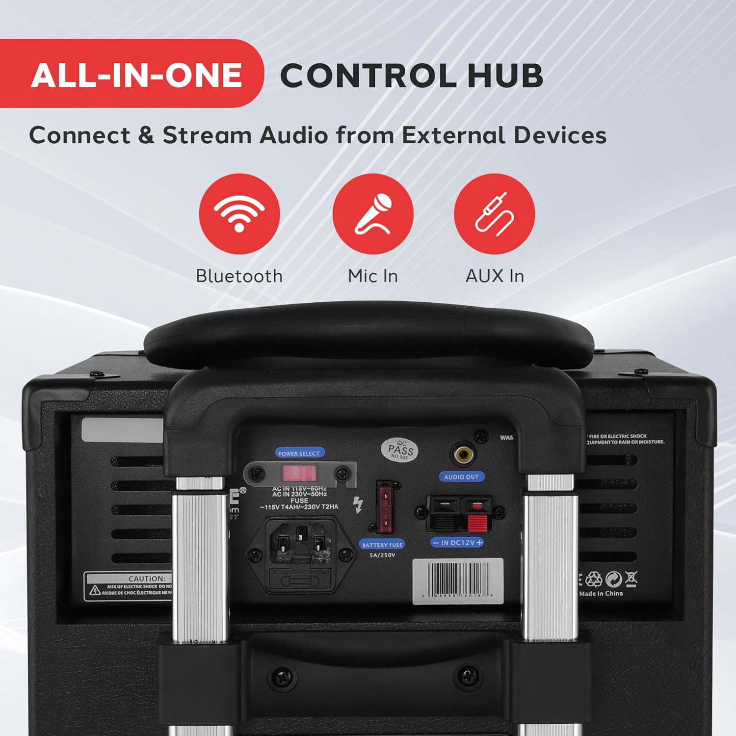 Pyle Outdoor Portable Wireless Bluetooth PA Loud speaker Stereo Sound System with 10 inch Subwoofer