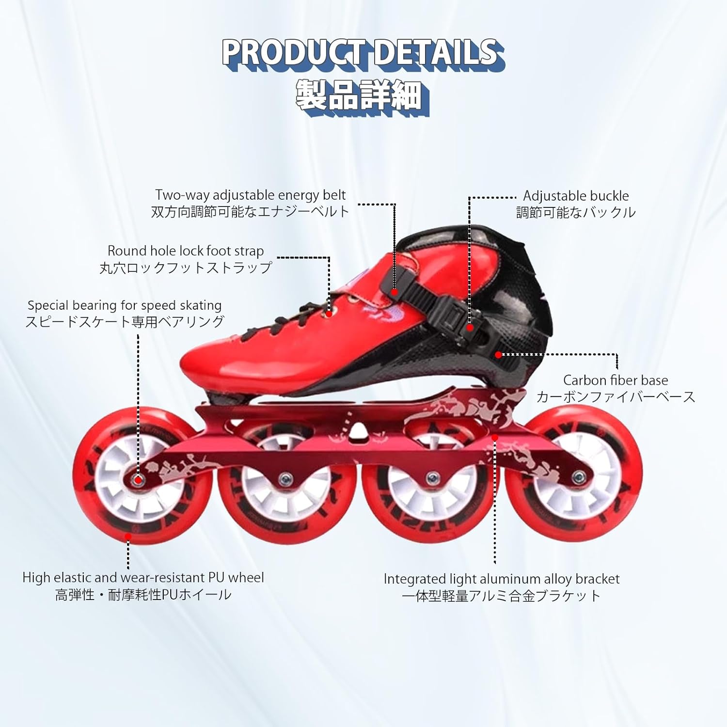 Professional Inline Speed Skates for Adults High Performance Competition Racing Carbon Fibre Low Profile Racing Inline Skates Shoes for Men Women Unisex