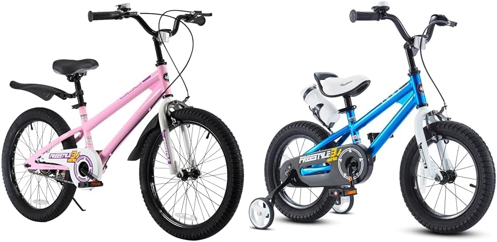 Royalbaby Freestyle Kids Bike 20 Inch Wheel Bicycle Teens BMX with Dual Hand Brakes & Kids Bike Boys Girls Freestyle BMX Bicycle with Training Wheels Kickstand Gifts for Children Bikes