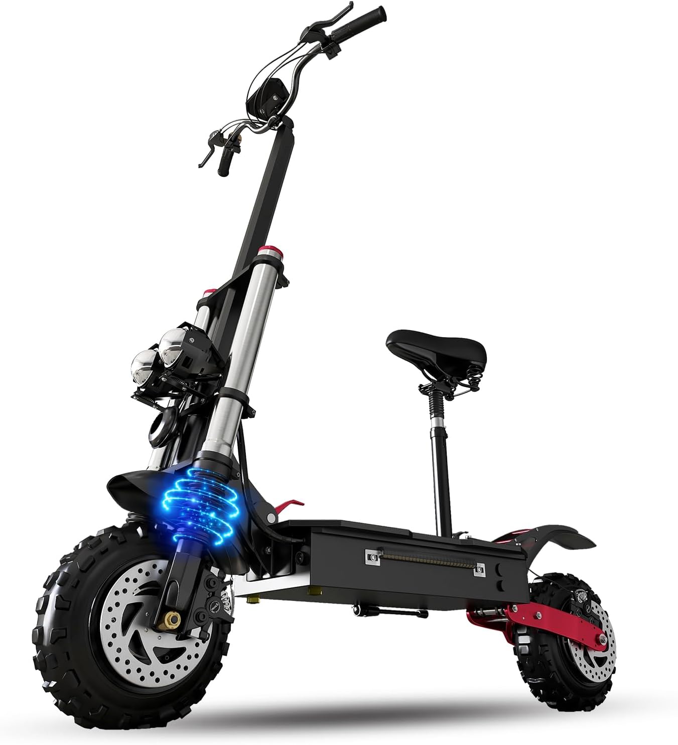 X60 Electric Scooter for Adults, 72V 6000W Dual Motor, 50 MPH Max Speed & 50 Miles Range, 11 Inch Off-Road Tire, Hydraulic Damper, 400 Lbs Max Load Heavy Duty Electric Scooter with Seat
