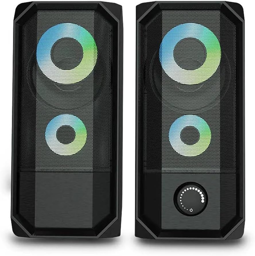 3.5mm Stereo Surround Music RGB Speakers Sound Bar for Computer 2.0 PC Home Notebook TV Loudspeakers