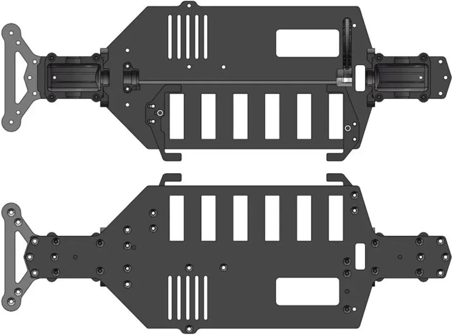 RC Car Frame Parts For Tamiya For TT02 TT02D TT-02R TT-02S TT-02SR 1/10 Chassis Carbon Lower W/Diff Case Rc Car Upgrade Accessories Replacement
