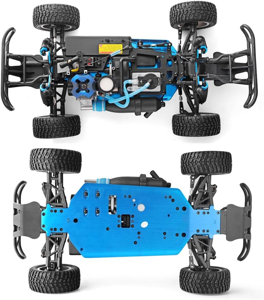 1/10 Nitro RC Truck for Adult Two Speed RC Car Rock Crawler 4WD Remote Control Car Nitro Gas Power Off Road Short Course Truck with Igniter, Methanol Fuel RC Climbing Vehicle Buggy