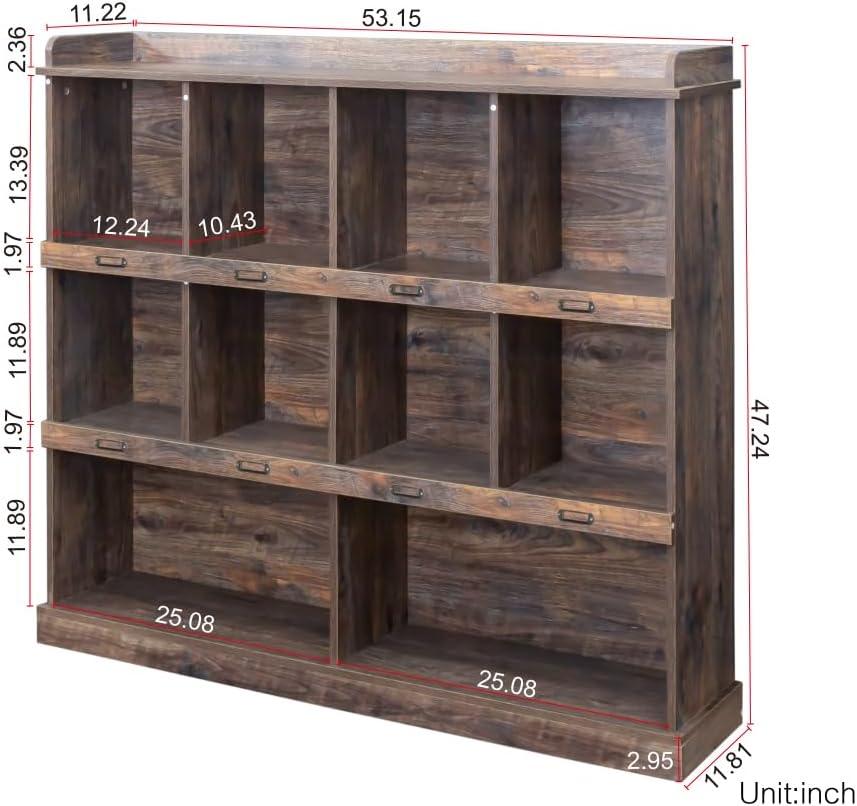 10-Shelf Bookcase (Espresso + MDF)