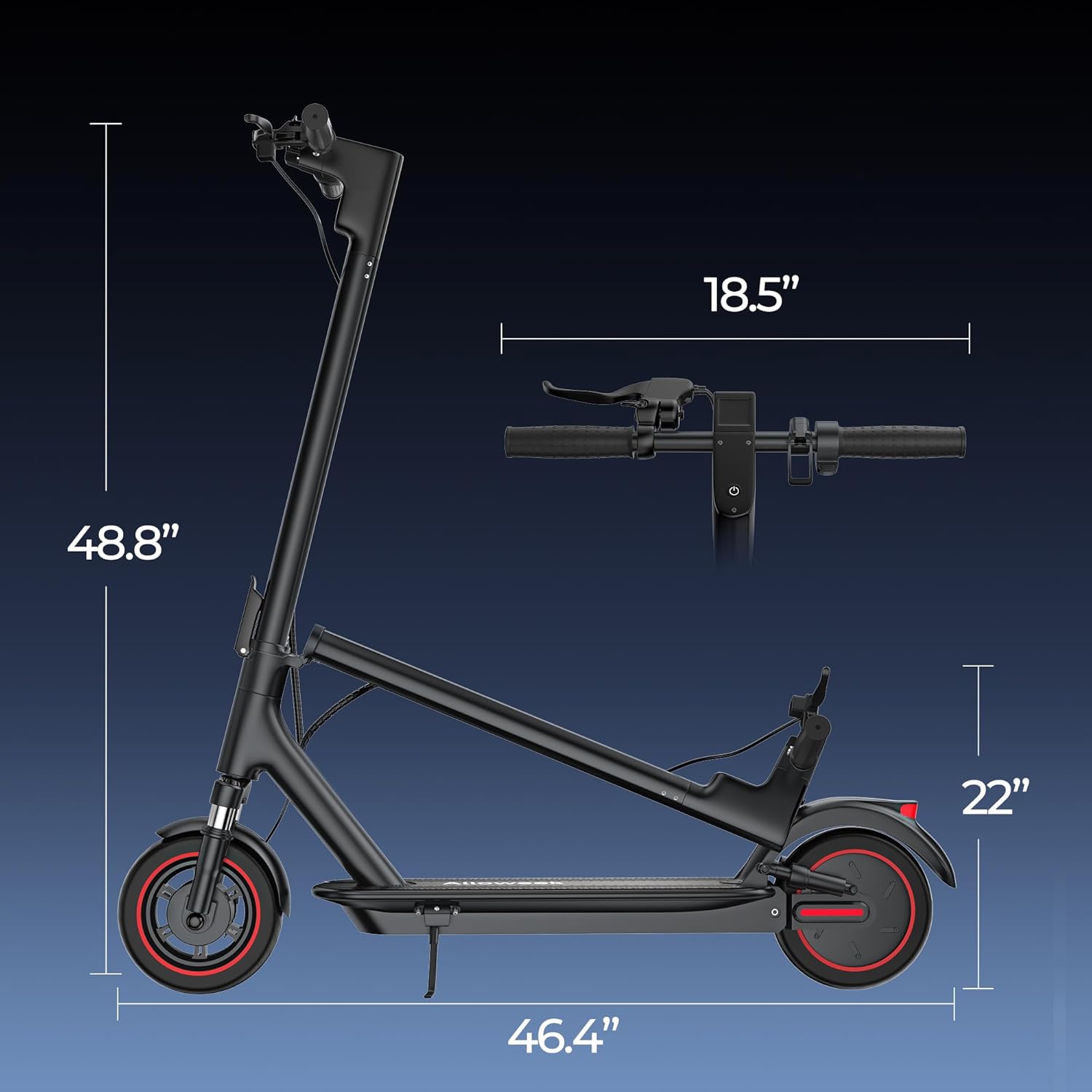 Electric Scooter, 19/22Mph, 8.5
