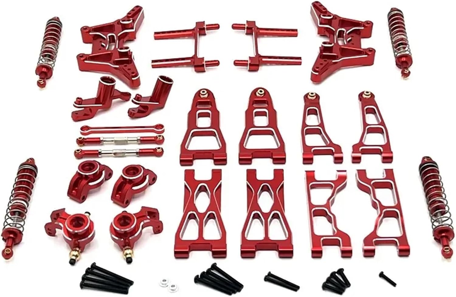 for UD1201 for UD1202 for UD-12PRO for 1/12 RC Car Upgrade Parts Accessories Absorber Suspension Arm Shock Tower Link RC Car Parts(Red)