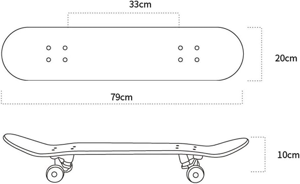 Four-Wheel Skateboard Road Skills Maple Four-Wheel Skateboard Adult Men and Women Double Rocker Skateboard Suitable for Adults and Young People B