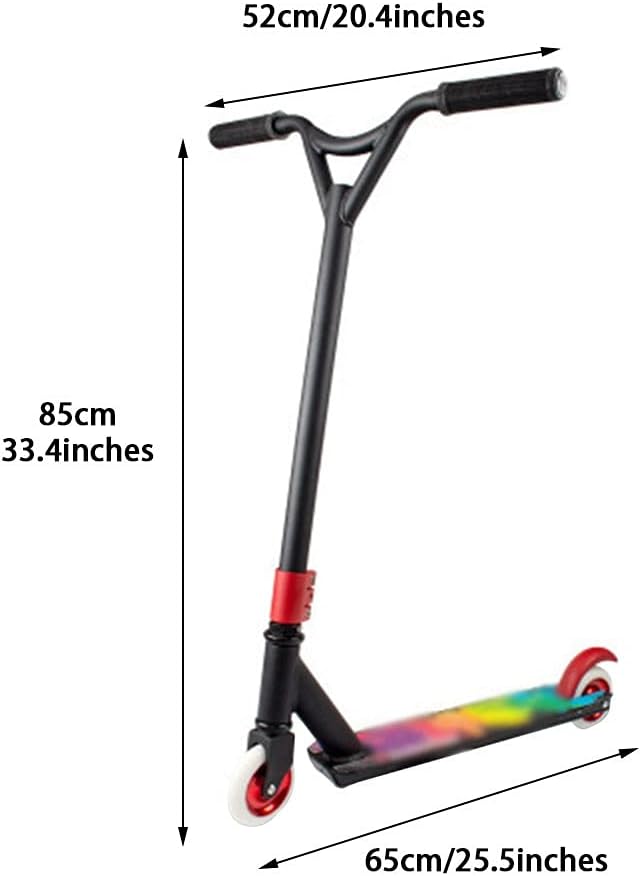 Scooters Wheel Toddler Scooter Men's Professional Scooter, Premium Summer Pro Scooter, Fancy Kick Scooter, Easy to Install (Color : Black, Size : 65 * 52 * 85cm)