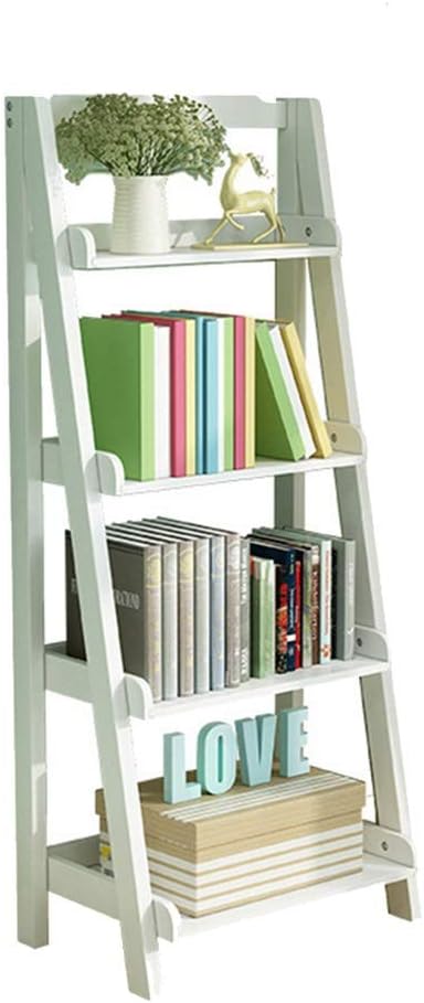 FUFU 4 Tiers Foldable Ladder Shelf Bookcase, Storage Display Shelving Unit,4436140cm (Color : A)
