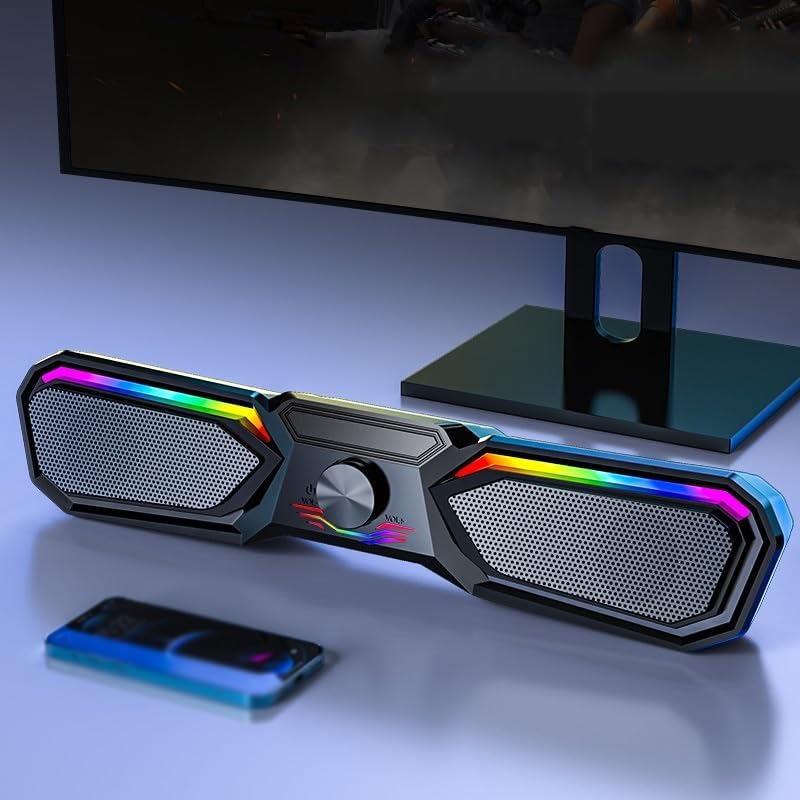 Computer Audio Desktop Home Laptop Wired Long Small Speaker Heavy Subwoofer