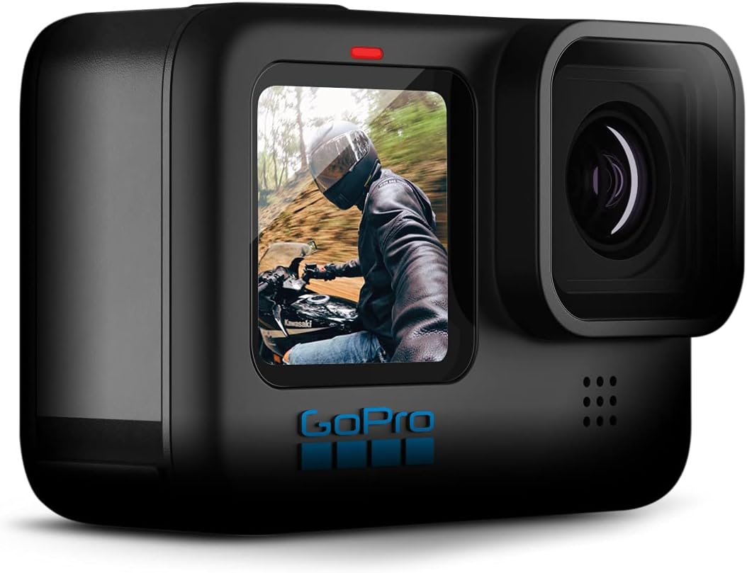 GoPro HERO10 Black - Waterproof Action Camera with Front LCD and Touch Rear Screens, 5.3K60 Ultra HD Video, 23MP Photos, 1080p Live Streaming, Webcam, Stabilization (Renewed)