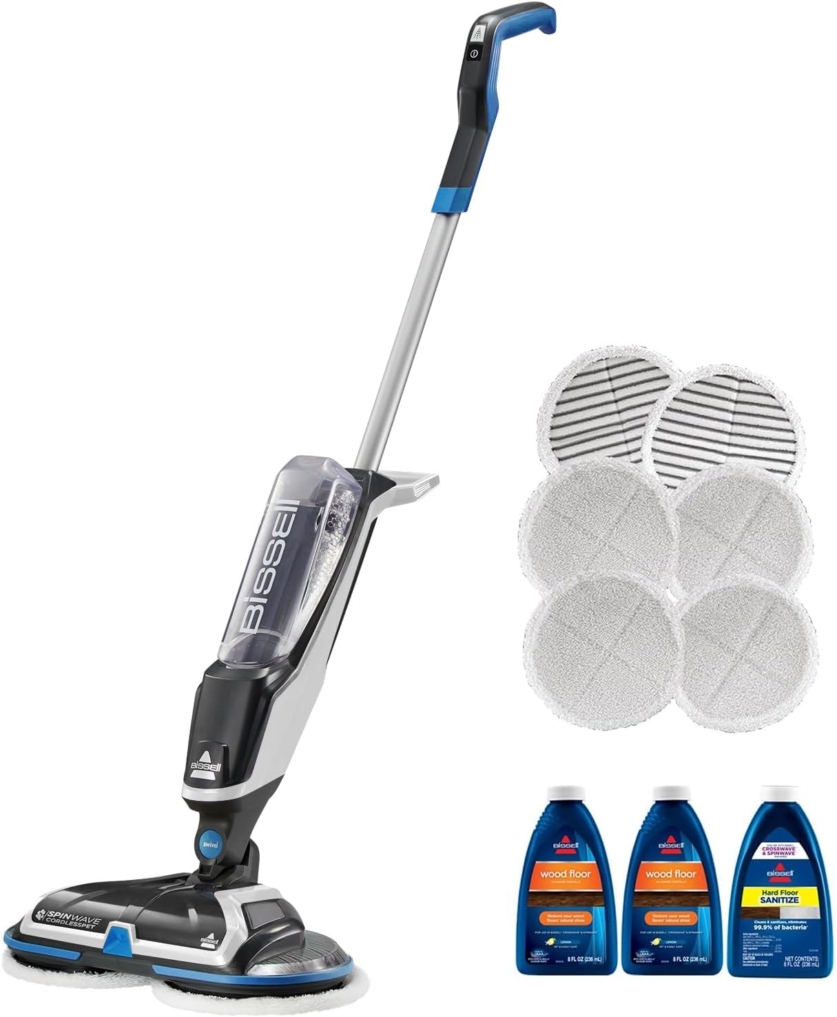 BISSELL Spinwave Cordless Hard Floor Expert Spin Mop Cleaner 18V with washable mop pads for sealed hard floors