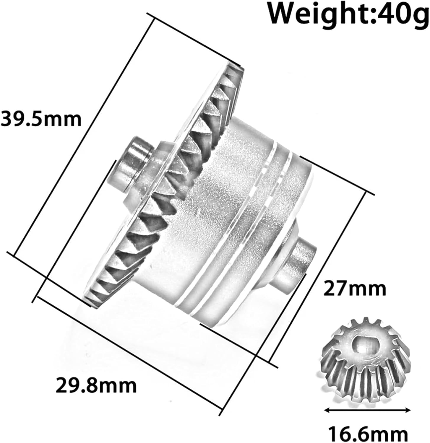 RC Car Accessories Compatible with Tamiya for TT02 for TT02B XV02 1/10 RC Car Accessories Metal Differential Case Steel Spur Gear Main Gear Set(Gary Powerfulerent)