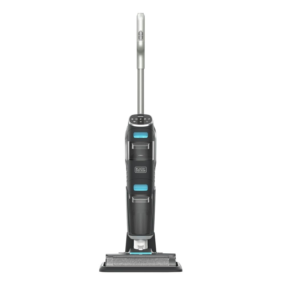 BLACK+DECKER Cordless Wet Dry Vacuum Cleaner and Mop, Vacuum & Wash Duo with Self-Cleaning, Edge Cleaning and Digital Display, Space-Saving Design, One-Step All in One for Hard Floors & Area Rugs