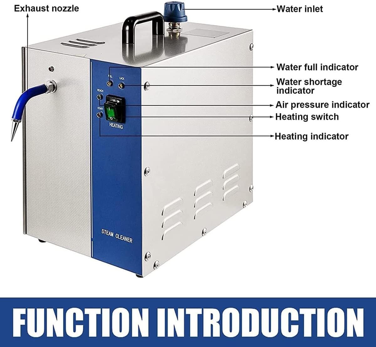 Electric Steam Jewelry Cleaning,4L Jewelry Cleaner Steam Cleaner Machine, 2200W Stainless Steel Professional Jewelry Cleaner