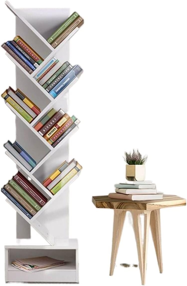 KIZQYN Bookcase Creative Tree-Shaped Large-Capacity Floor-to-Ceiling Bookcase 9-Layer Bookshelf Modern Minimalist Living Room Study Room Saving Space Bookshelf (Size :)